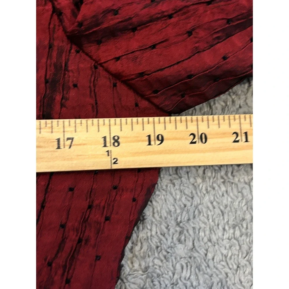 Jones New York Blazer Womens 12 Red Jacket Polyester Blend Black Lace Overlay